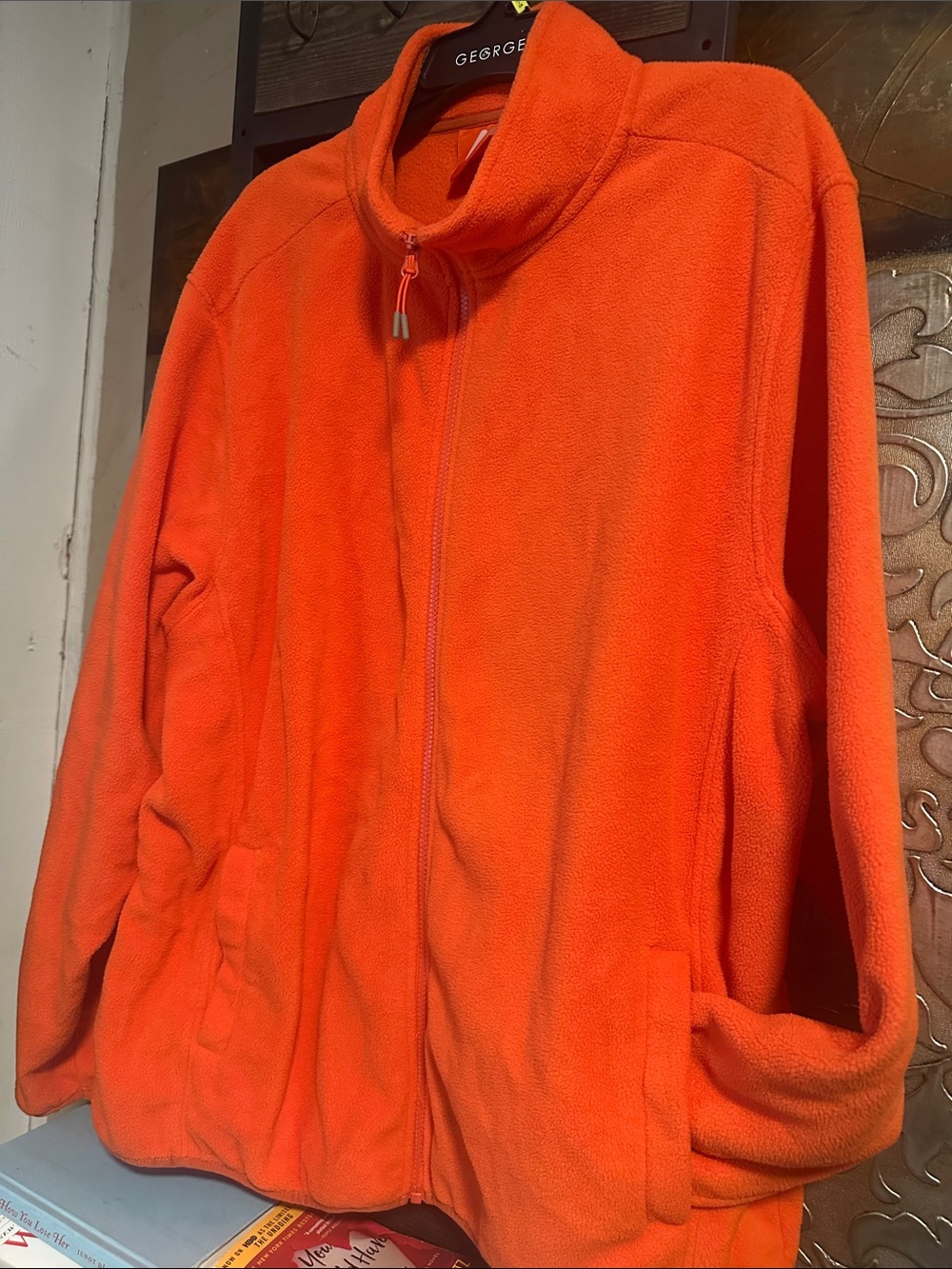 Ozark Trail Bright Orange Teddy Fleece Jacket with Full Zip
